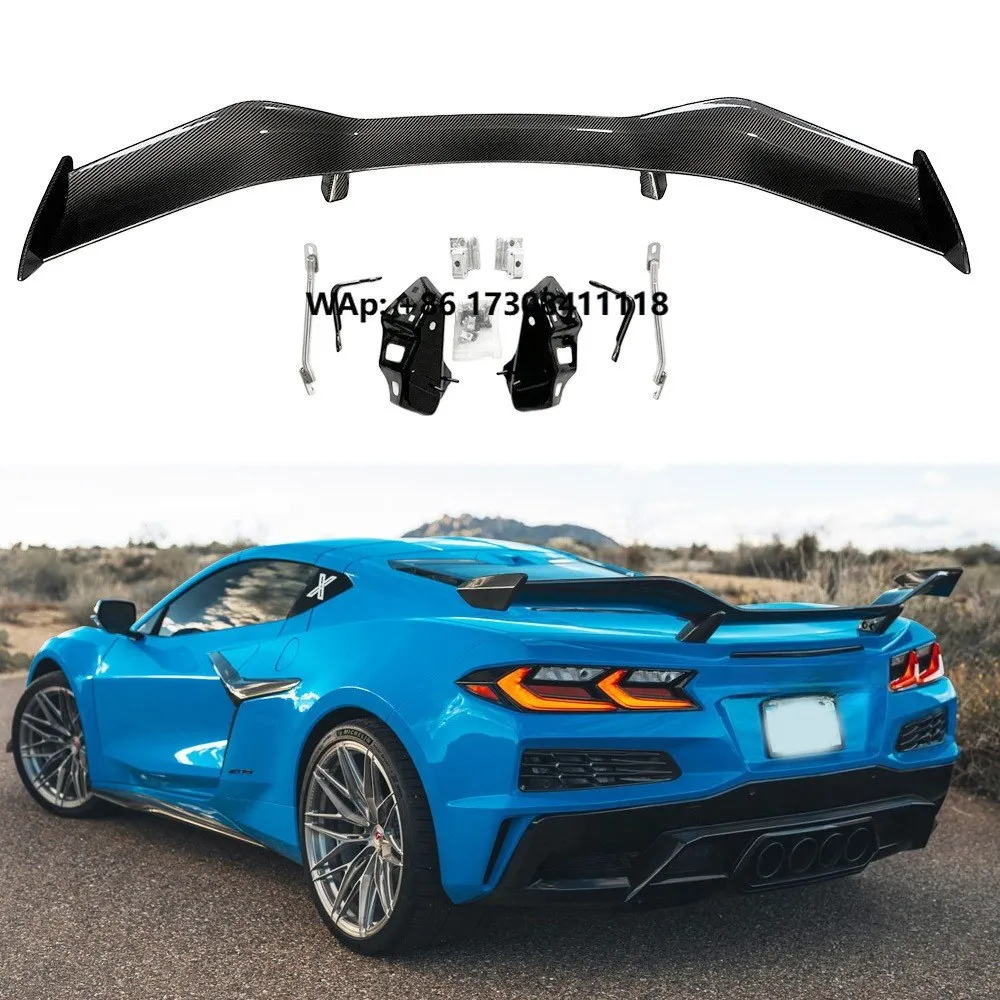 

Dry Carbon Fiber Rear Wing for C8 Z06 20+ Rear Spoiler Wing with Factory Brackets