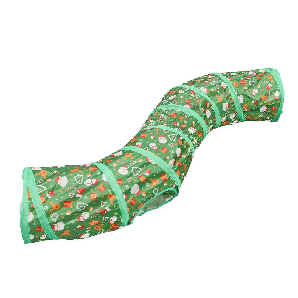 2025 nuevo superventas Navidad mascota gato túnel gato arena paso integrado creativo gato auto-hey artefacto suministros para mascotas
