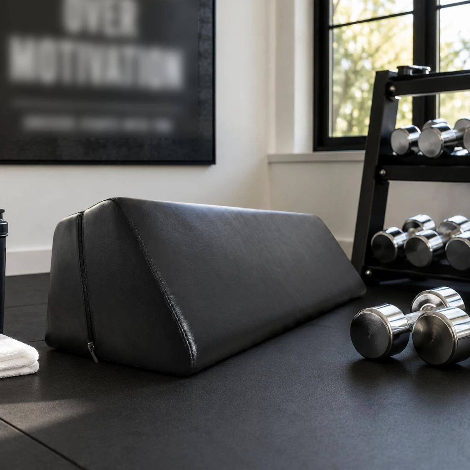 Arm Training Pad Textured Dumbbell Support Pad Exercise Positioning Cushion Zipper Seam Fitness Gear High Density Foam