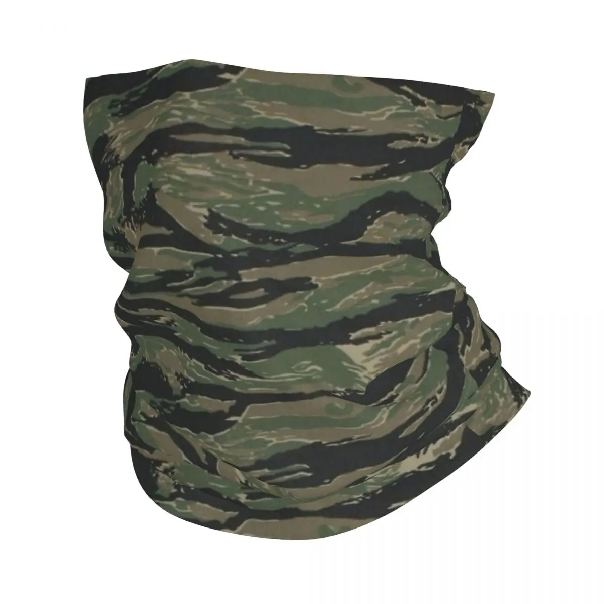 Tiger Stripes Camo Pattern Bandana Neck Gaiter Printed Wrap Scarf Multi-use Headwear Hiking Unisex Adult Windproof