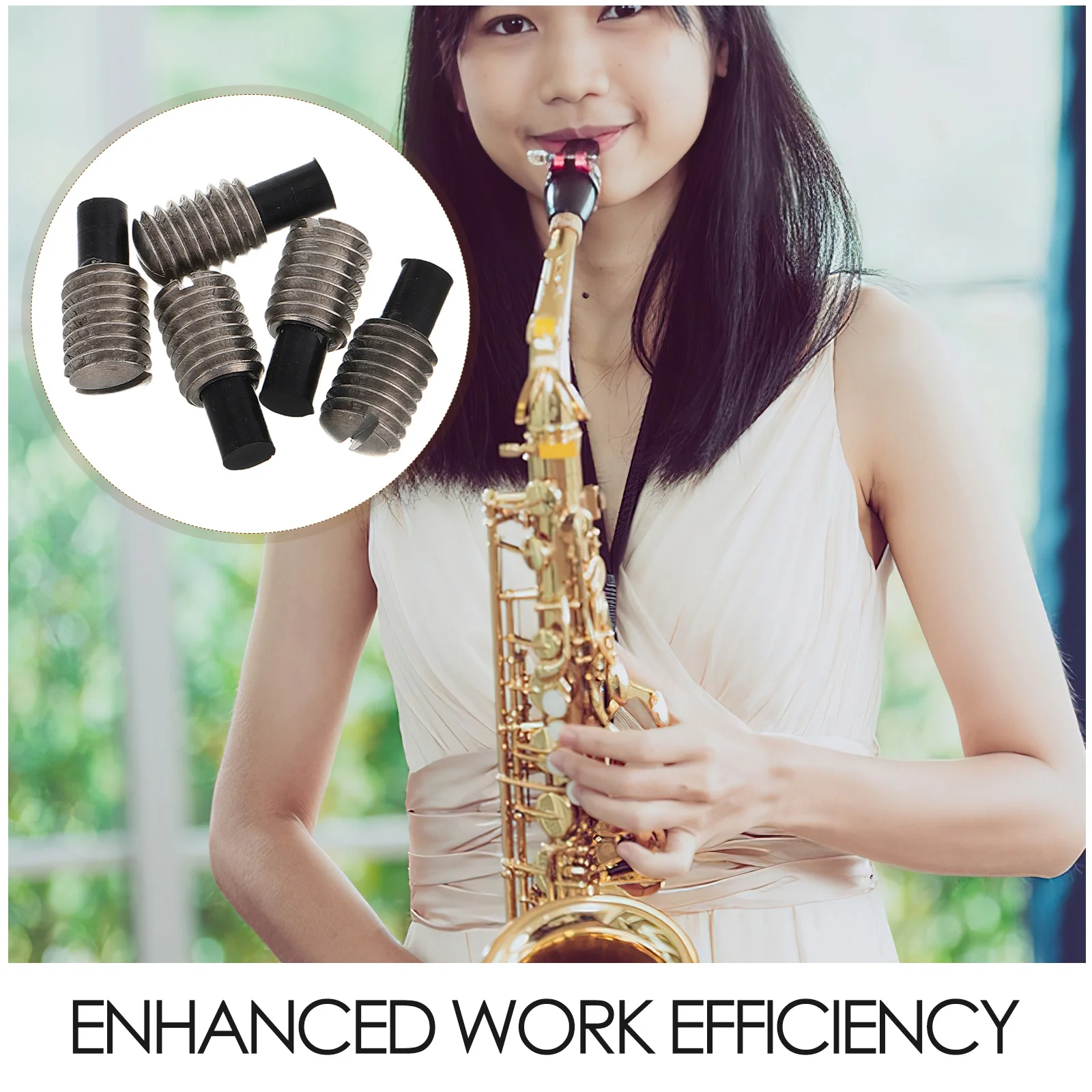 5 قطعة أداة النفخ المعدنية المسمار عصا لصق قوي الفولاذ المقاوم للصدأ الجزء الموسيقي تحديد الملحقات إصلاح الساكسفون #5