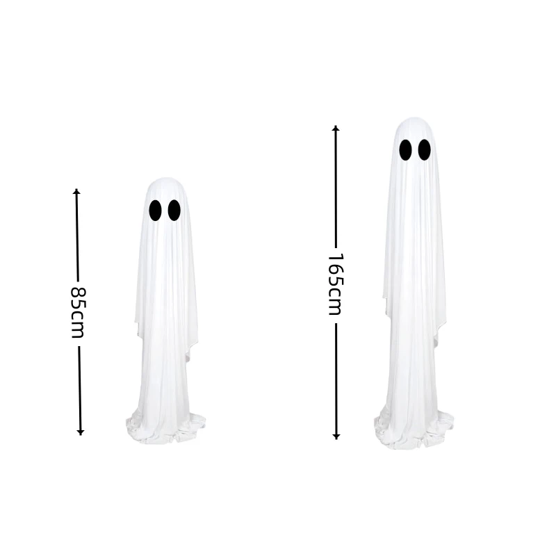 ฮาโลวีน Spooky Ghost ตกแต่งด้วย String ไฟ LED GLOW Ghost ด้านหน้าระเบียง Patio น่ากลัวยืน Ghost Halloween Decor