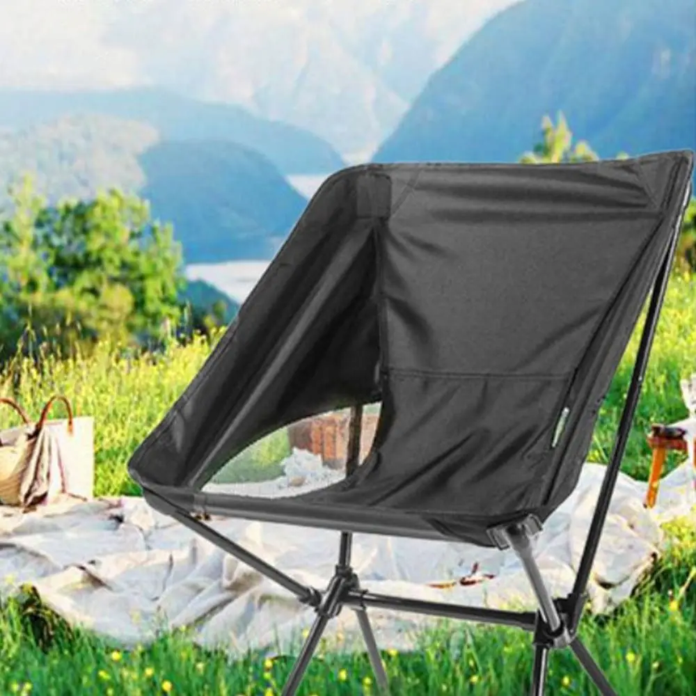 

Collapsible Foldable Camping Chair Wear-resistant Ultralight Fishing Folding Chair Breathable Backrest Hiking Picnic Seat Hiking