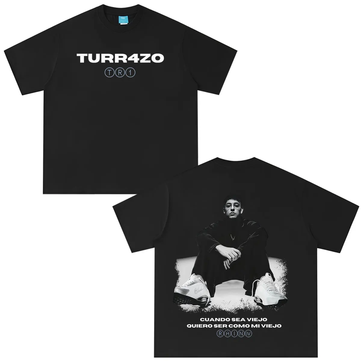 Rapper Trueno Turr4zo Album 2026 Tour Print T-Shirt für Herren und Damen – Hip-Hop T-Shirt, Sommer, locker sitzend, Baumwolle, Oversized, Streetwear – Detail 2