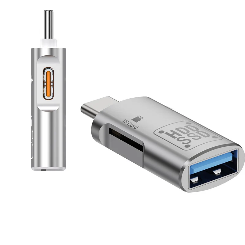 Type C 3.1 High Speed Micro SD TF Memory Card Reader for iPhone 15 Huawei Mobile Phone PD Charging Dongle Charger Cable Adapter