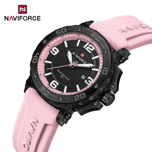 Imagen 1 del producto NAVIFORCE 7125 reloj de cuarzo a la moda para mujer, correa de silicona luminosa resistente al agua, relojes deportivos de moda para mujer, relojes de mujer