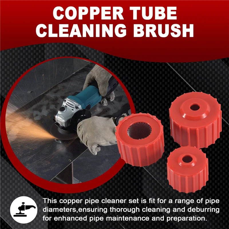منظف أنابيب النحاس ABGR 1/2 بوصة 3/4 بوصة 1 بوصة، منظف الأنابيب النحاسية للحفر، فرشاة تنظيف أنبوب عرافة 1/4 بوصة