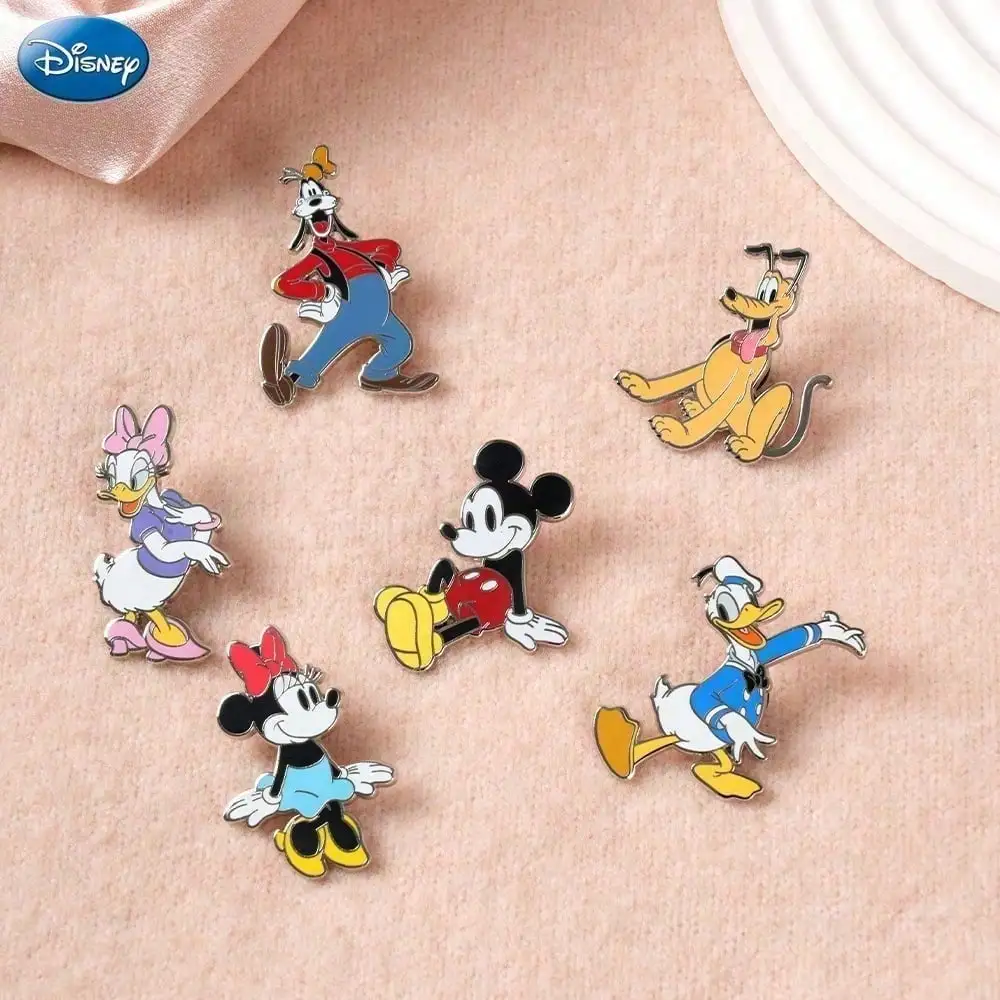 1PC Disney Officially Licensed Mickey Mouse Enamel Pins Bulk Cute Cartoon Button Pins Decorative Badges Clothes Bag Backpack Hat view 3