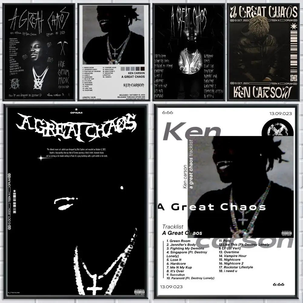 

Hot Rapper K-ken Carson Poster Posters Fancy Wallart Sticker for Living Room Bar Painting Decoration Room Wall Decor