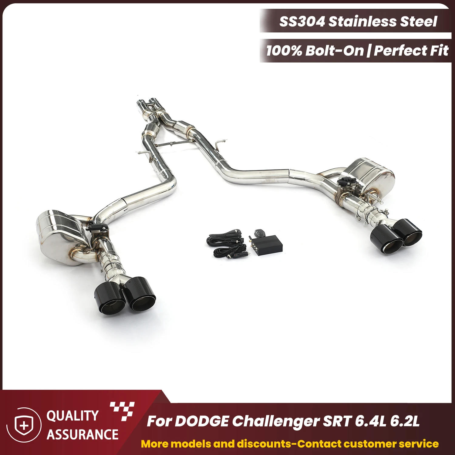 

Спортивная выхлопная система ECCF Valvetronic Catback для DODGE Challenger SRT 6.4L 6.2L: Агрессивный звук и улучшенная производительность