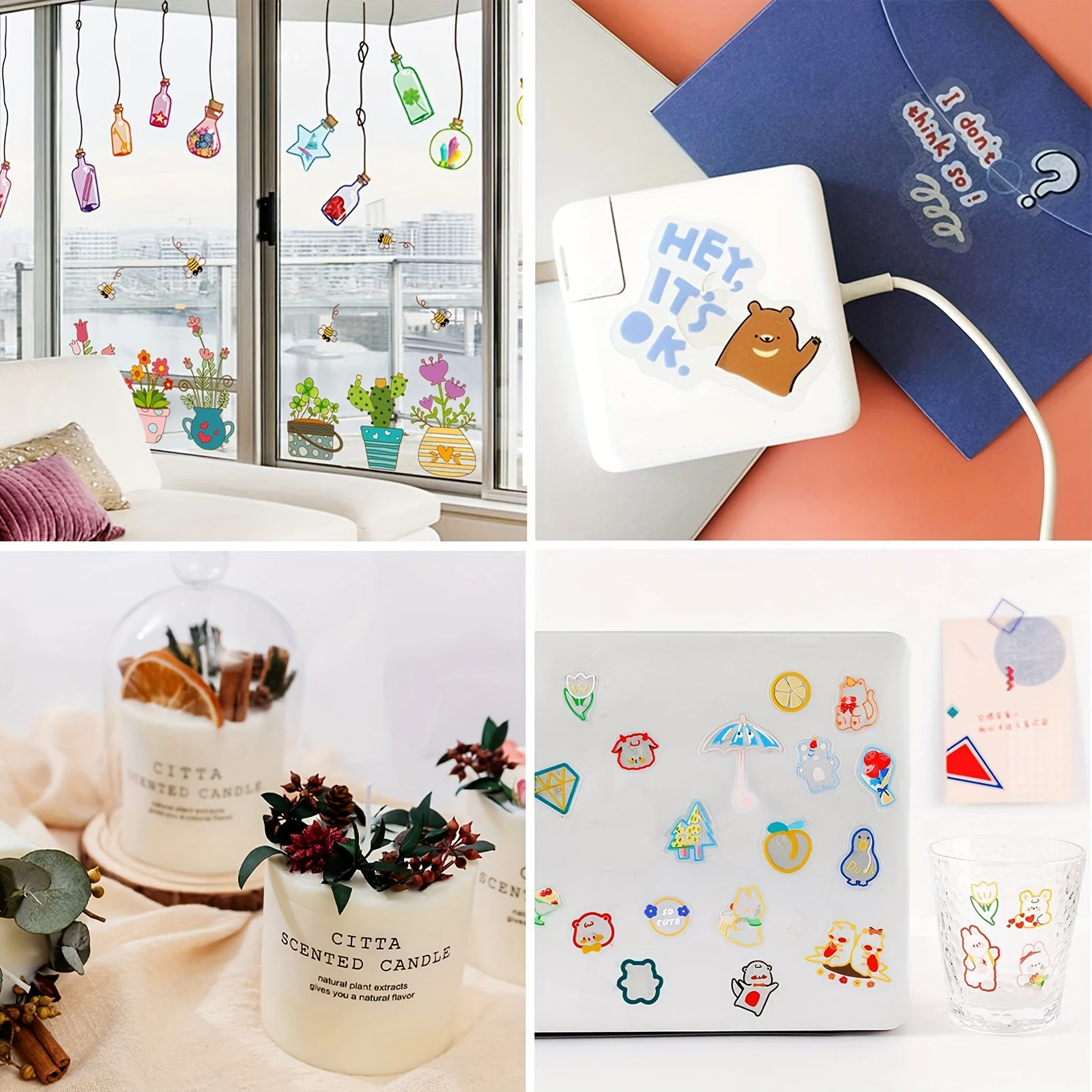 Kertas Stiker Vinyl ESHANG A4 untuk Printer Inkjet, 100% Transparan Jernih, Tidak Tahan Air, Lembaran Stiker Perekat