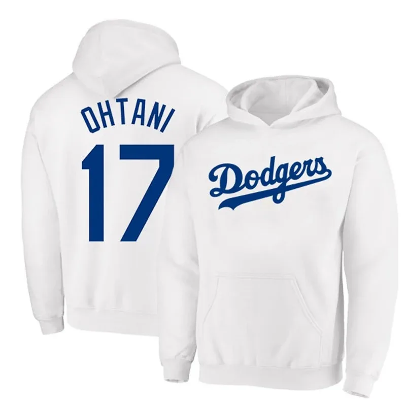 Men's Hoodies Sports Style Cool Sweatshirt Oversized Couple Hoodie Pure Cotton High-Quality Dodgers No. 17 Printed Fans Hoody