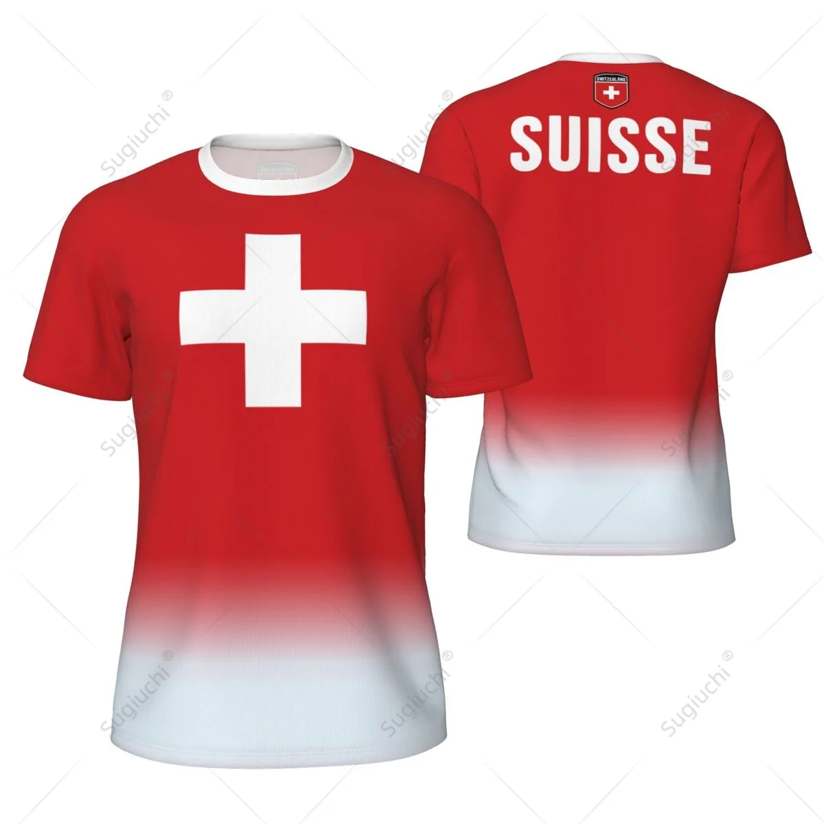 Sports Mesh T-shirt Switzerland Swiss Flag For Running Bike Soccer Tennis Football Fitness Tees 3D Printed Custom