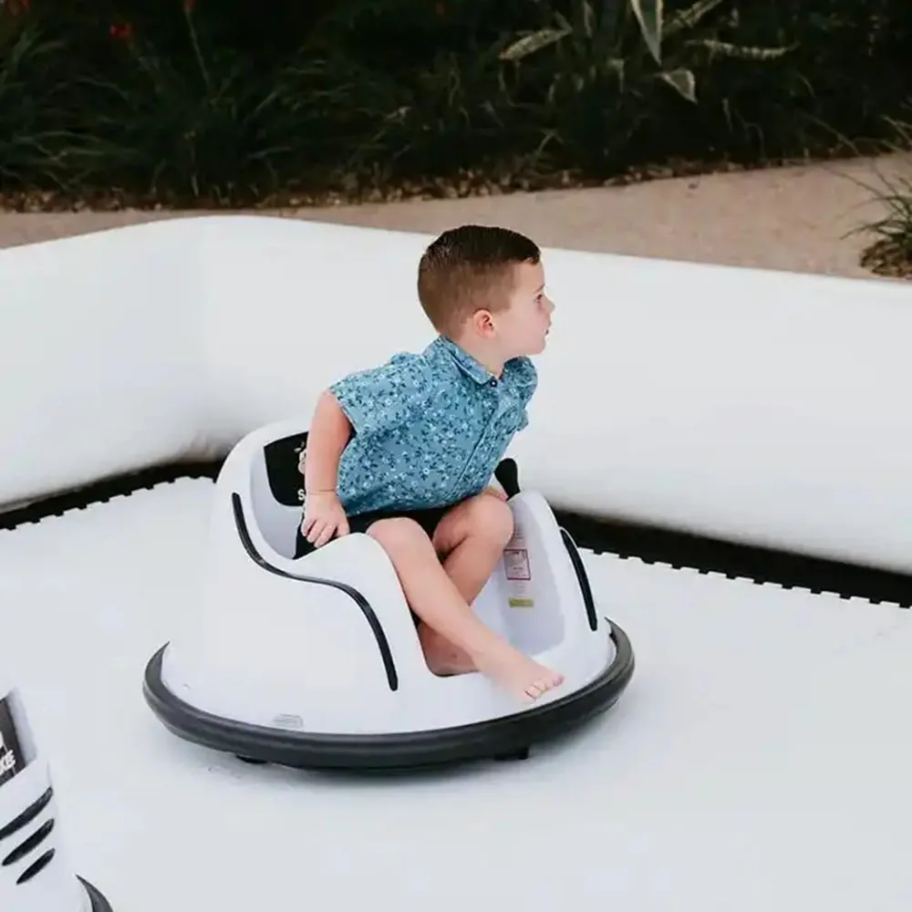 في الهواء الطلق أبيض/أسود قابل للنفخ سيارة سباق المسار نفخ الذهاب كارت سباق المسارات لينة اللعب الساحة لمتعة بدون سيارات #4