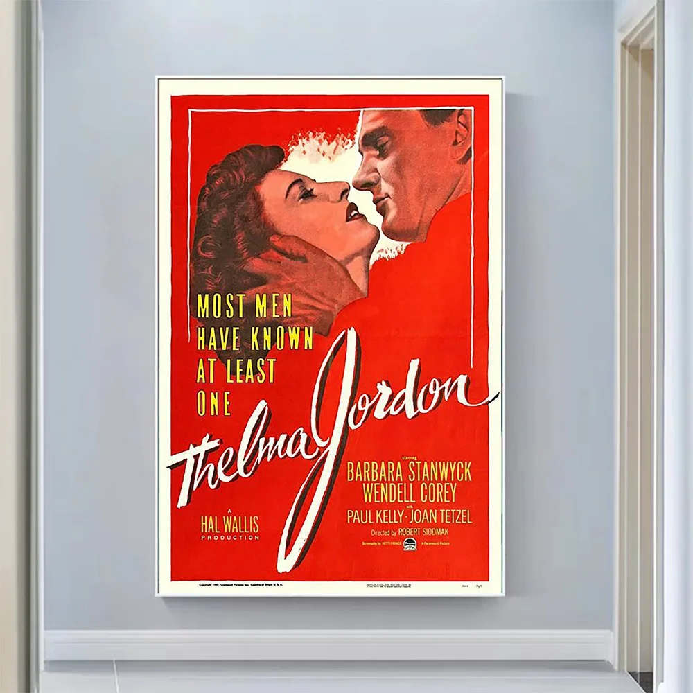 V0489 The File on Thelma Jordon Vintage Classic Movie Wall Silk Cloth HD Poster Art Home Decoration Gift