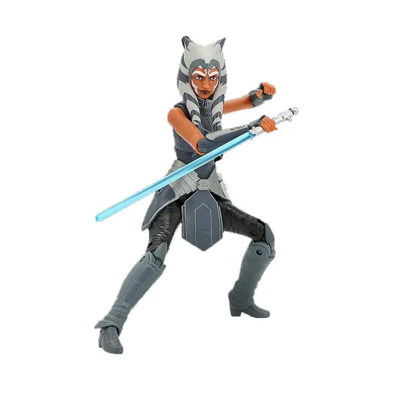 Ahsoka Tano Star Wars Action Figures Toys 6 Inch Movable Statue Model With Blue Lightsaber Collectible Ornaments Toys Gifts