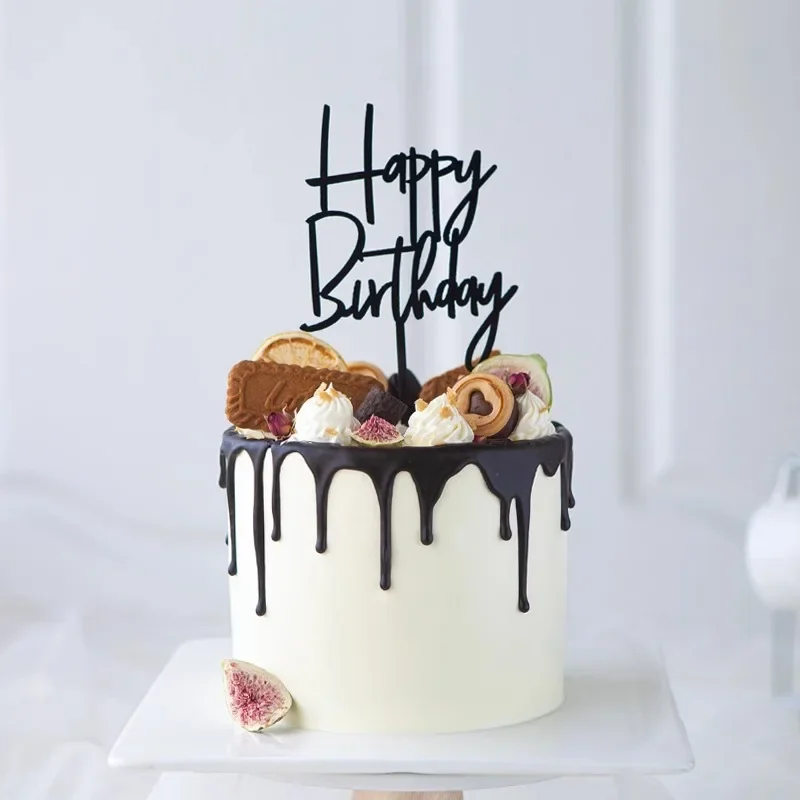 10 pezzi in acrilico per torta di buon compleanno, rosa, oro, argento, acrilico, per bambini, uomini, donne, decorazioni per torte per forniture regalo per baby shower