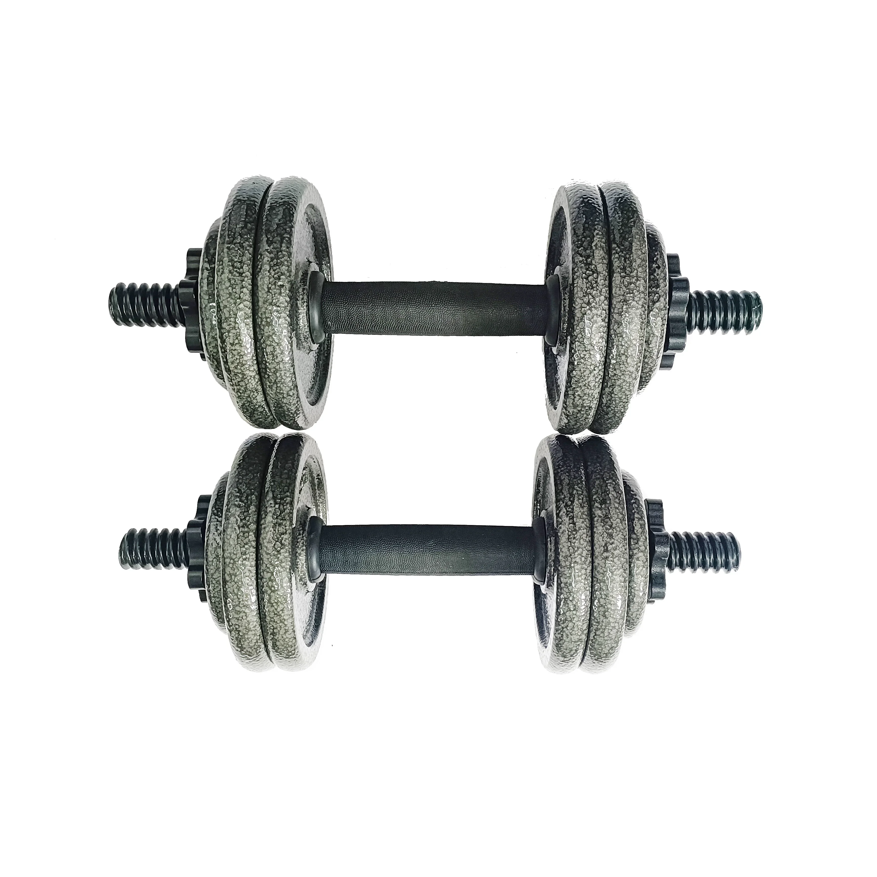 New Product 15kg Black Cast Iron Dumbbell Barbell Paint-Baked Fitness Equipment Combine Set Free Weights