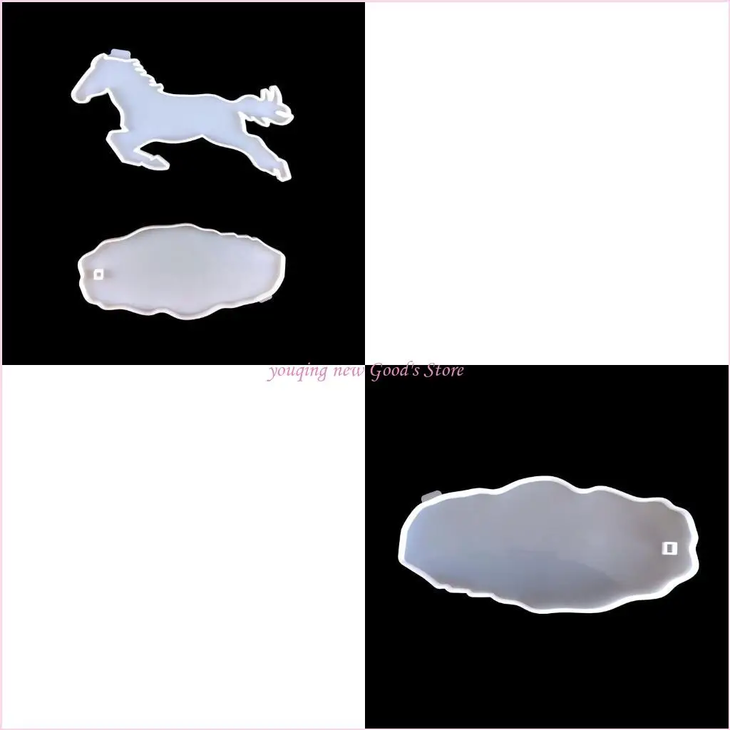 

57QA Horse Desktop Office Decoration Epoxy Silicone Mold Table Soft Ceramic Plaster Ornament Diy Crafts Decoration