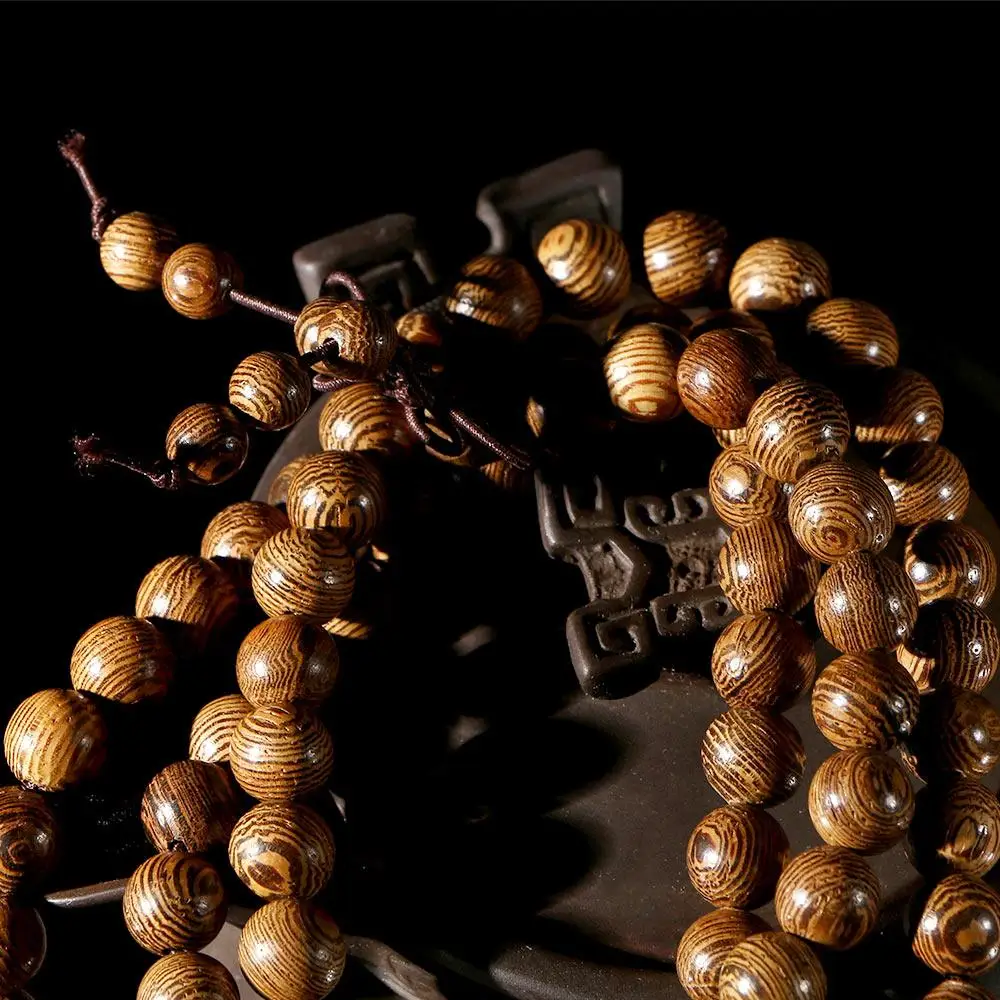 Fashion Hot Sale Tibetan Buddhist Wooden Bangle Jewelry Wenge Mala Bracelet Rosary Buddha Prayer Beads