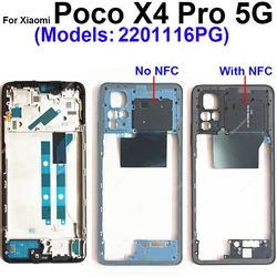 Middle Frame Housing For Xiaomi POCO X4 Pro X4pro 5G Middle Frame Holder Chassis with NFC Replacement