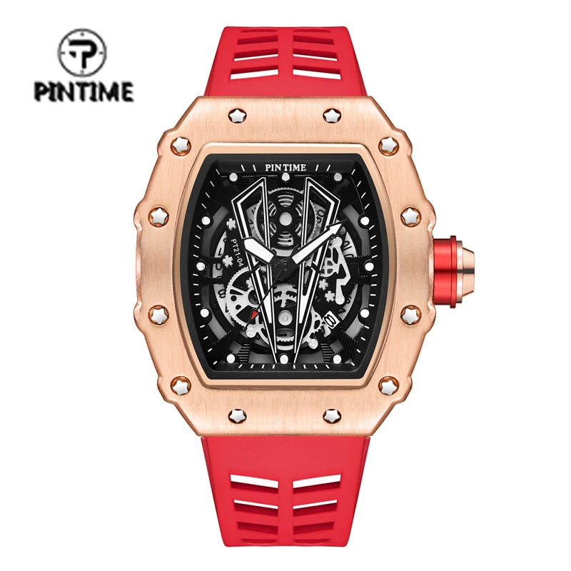 

PINTIME Luxury Military Watch Men Hip Hop Chronograph Sports Mens Watches Male Tonneau Clock Reloj Hombre Relogio Masculino Gift