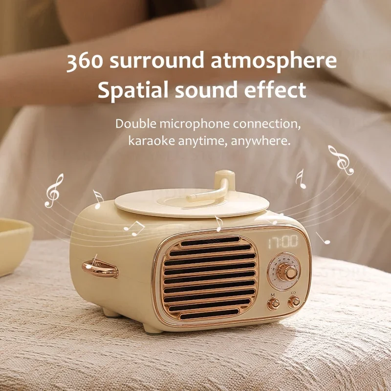 ポータブルBluetoothスピーカー,プロの音楽,デュアルマイク,低音,サブウーファー,屋外カラオケ,家族のパーティー