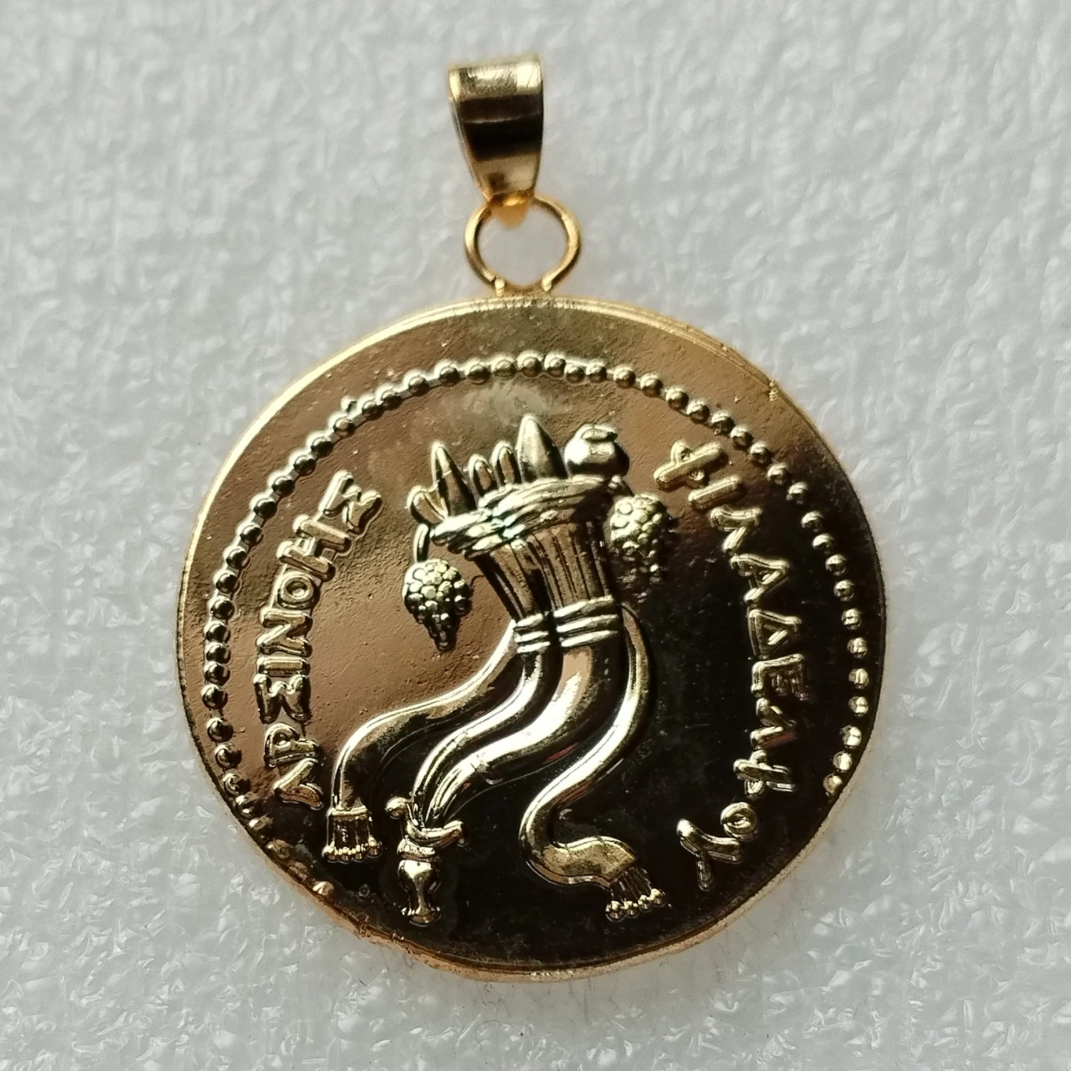 Ancient Greek Goddess of Harvest, Arsinoi II Vintage Coin Pendants for DIY Necklace Jewelry Gold Plated Accessories