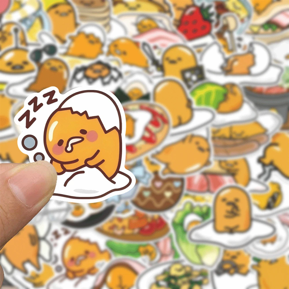 10/30/50pcs Kawaii Sanrio Gudetama Anime Adesivi Divertenti Cartoon Decalcomanie FAI DA TE Bagagli Chitarra Telefono Auto Carino Adesivo Per Bambini Giocattolo Classico