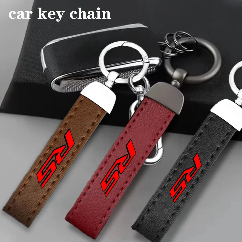 Silk-screen leather keychain upscale car keychain For Chevrolet RS Corvette Camaro Tahoe Equinox Suburban Malibu Accessories