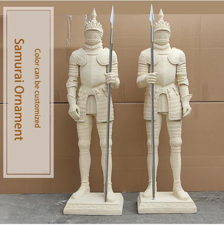 resin crafts  Fiberglass Sculpture Life Size Samurai  hotel decoration