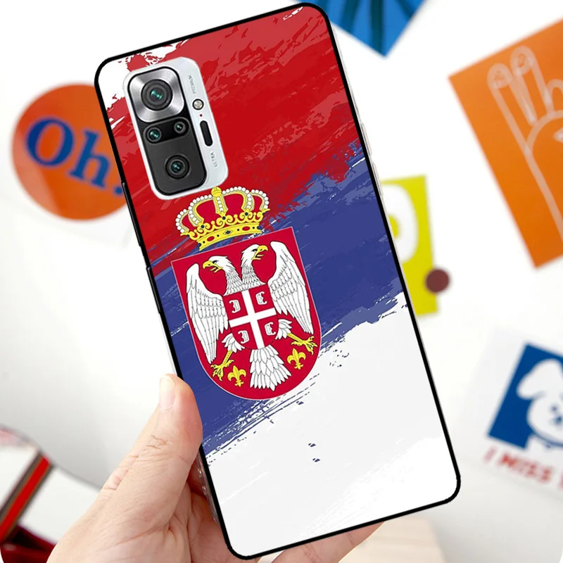 Flag of Serbia Serbian Case For Xiaomi Redmi Note 12 Pro 11 8 9 10 Pro 9S 10S 11S 12S Redmi 12C 10C 9C 10A Cover