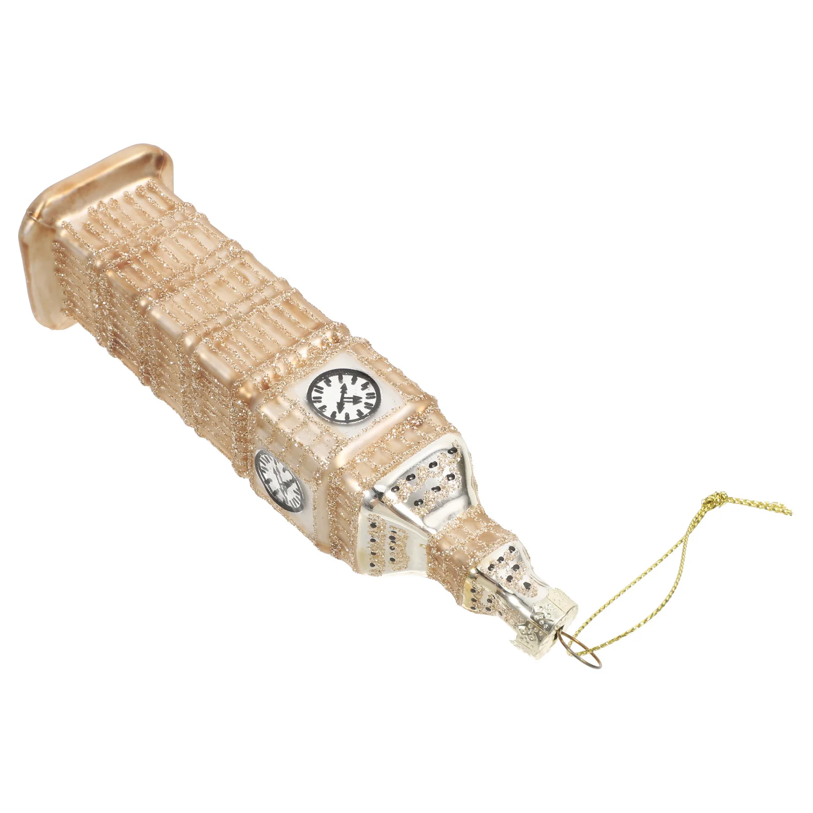 Grand ornement créatif en verre, pendentif pour arbre de noël, décoration de maison, salon, chambre à coucher, décor d'étude, horloge rétro, tour Design