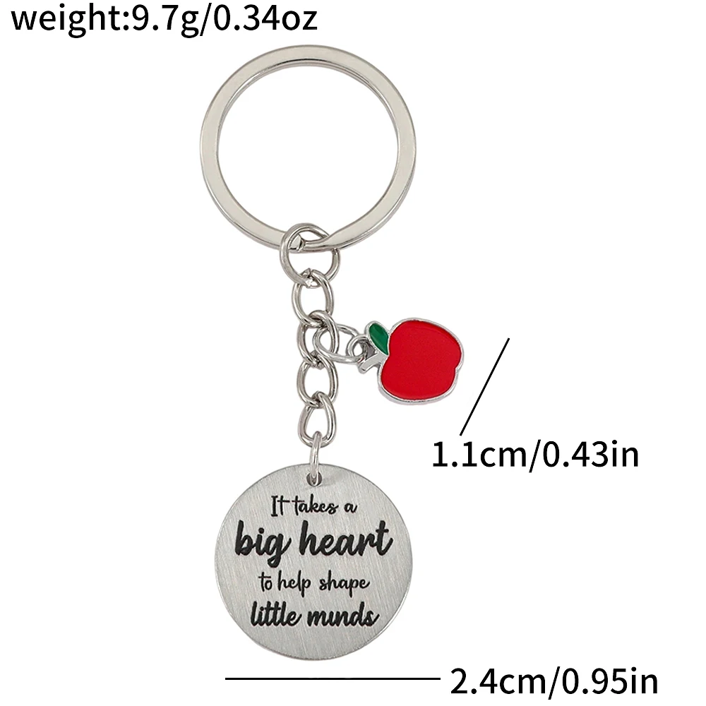 Teacher Appreciation Keychains with Engraved Charms, 4PCS