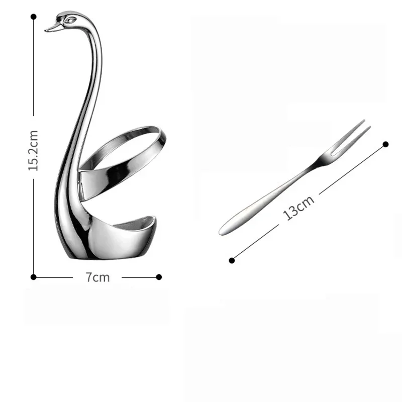 European Swan Tableware Holder Stainless Steel Spoon Fork Base Elegant Utensil Stand Decor and Kitchen Organization for Home-use