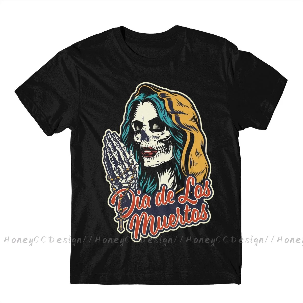 Shirt Men Clothing Mexico Skull Sugar T-Shirt Dia De Los Muertos Day Of The Dead Mexican  Unisex Short Sleeve TShirt Loose