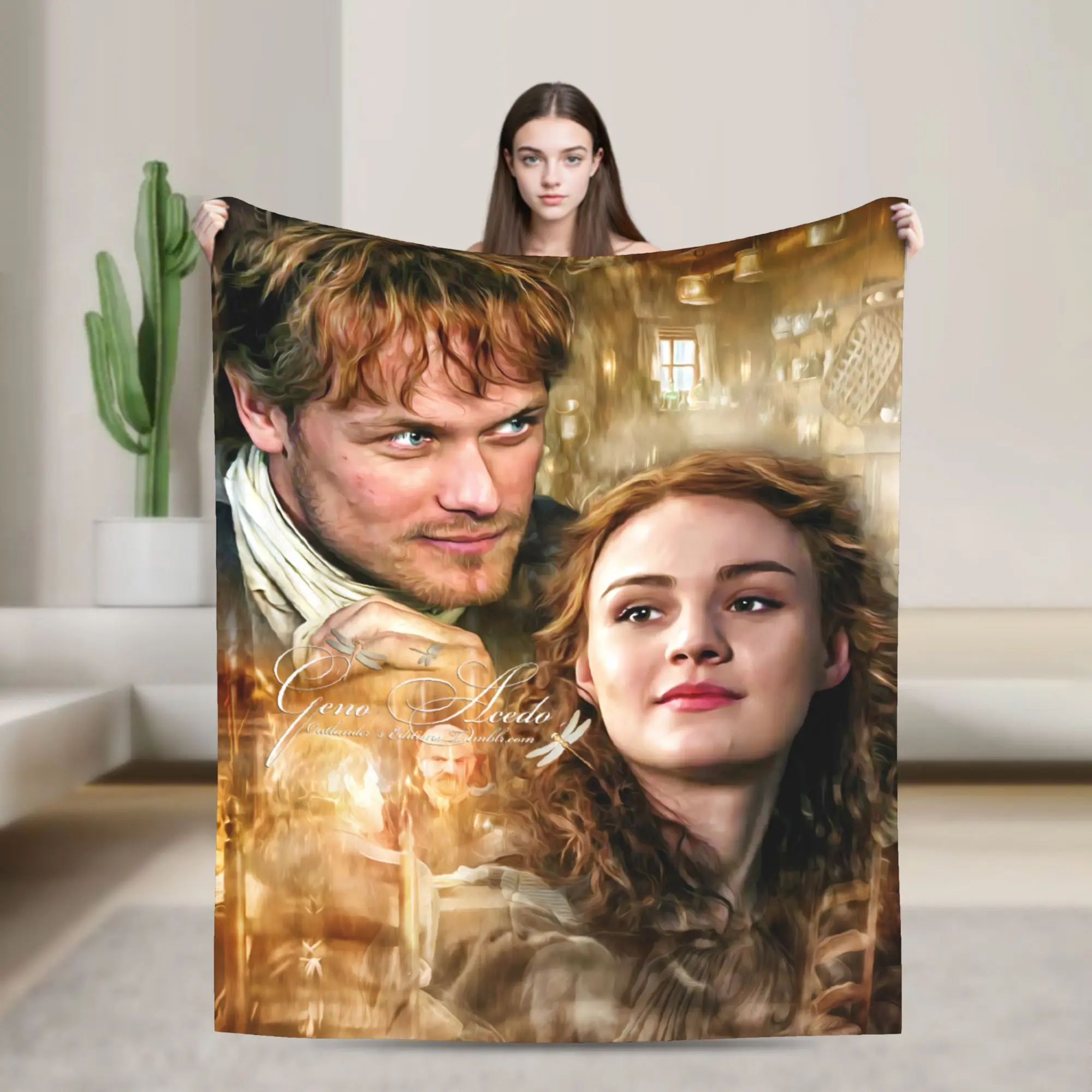 Outlander Blankets  Travel Office Flannel Throw Blanket For Bedroom Warm Soft Custom Quality Bedspread Birthday Present