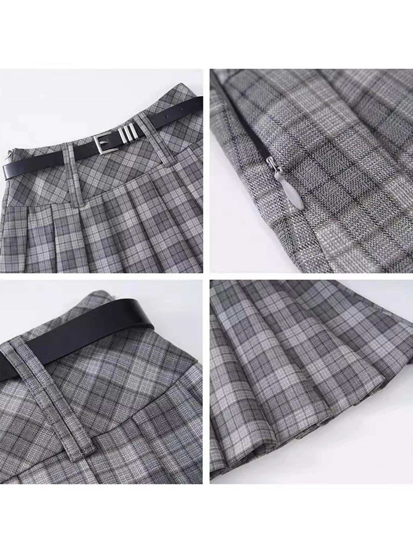 Falda Retro americana a cuadros f para mujer, novedad de verano, falda universitaria plisada de cintura alta, falda JK antiligera