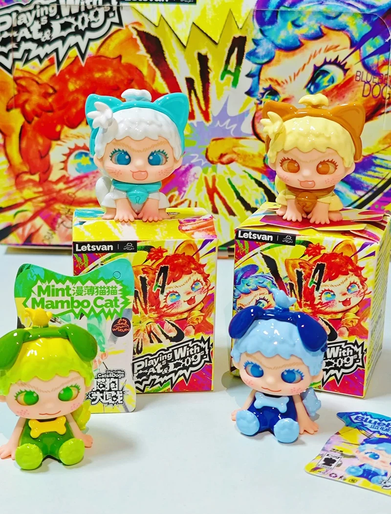 

Новинка в наличии, оригинальная слепая коробка Wakuku, Wakuku играющая с котом, собакой, экшн-фигурка, модель, статуя, детские игрушки, подарки на день рождения