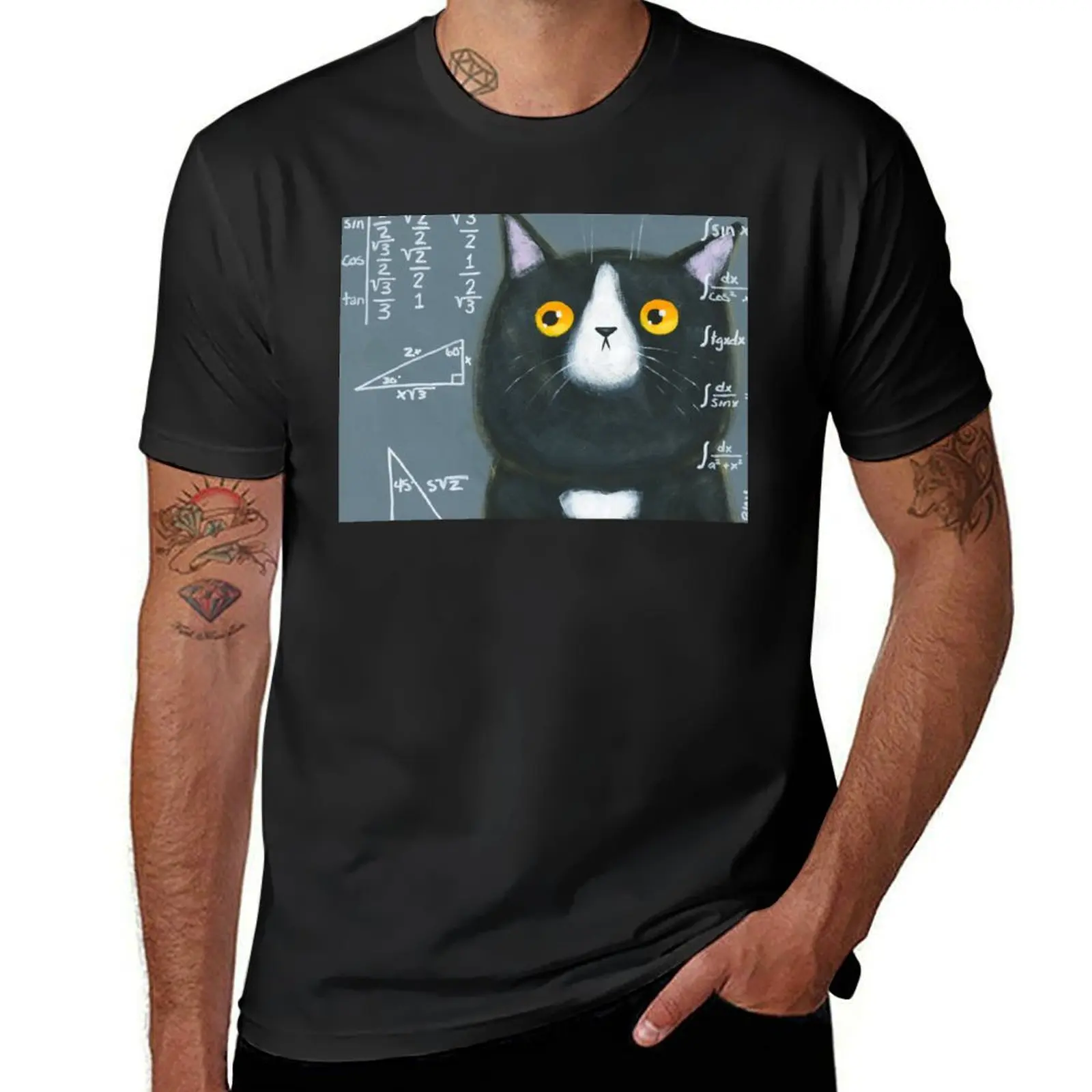 Maths Cat T-Shirt customizeds blacks mens graphic t-shirts