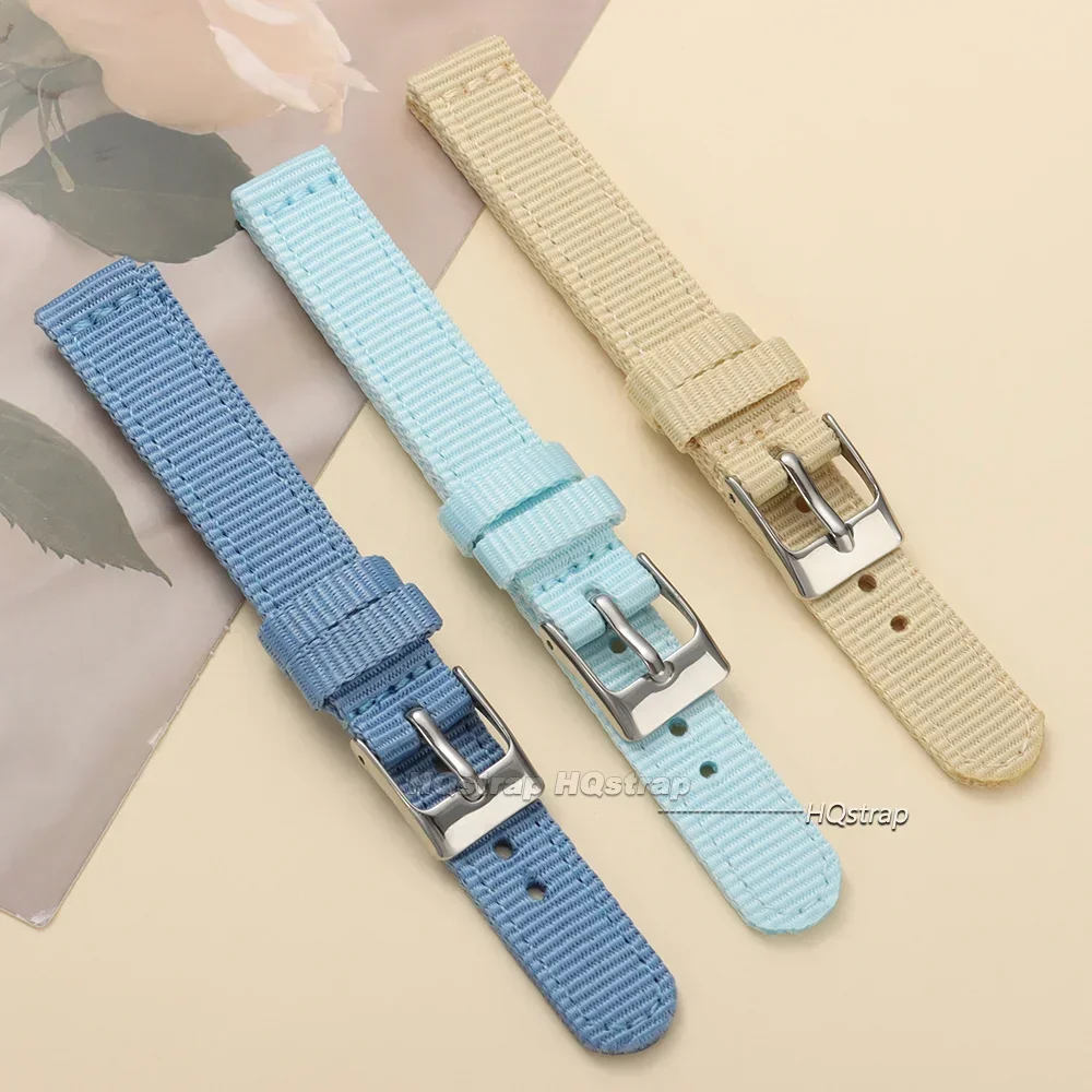 Fashion Ultra-thin Nylon Watch Strap 8mm 10mm 12mm Universal Wristband Fabric Durable Canvas Bracelet Women Men Band Accessories