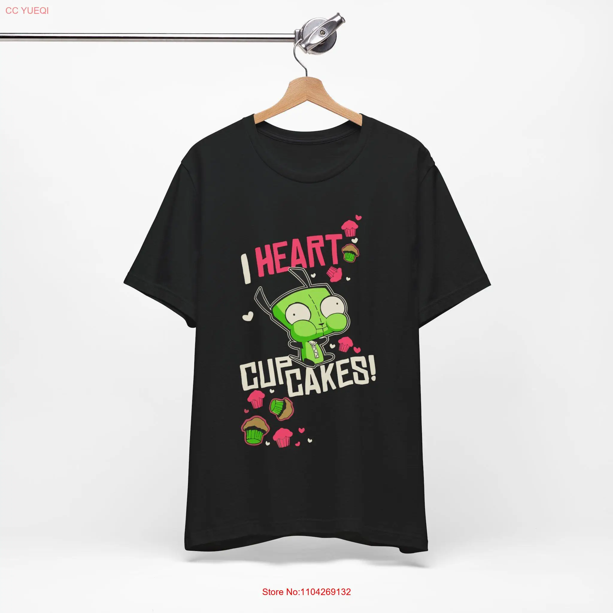 Invader Zim Gir T Shirt I love Cupcakes Scene Emo Fashioned 2000\'s Hot Topic Vintage long or short sleeves