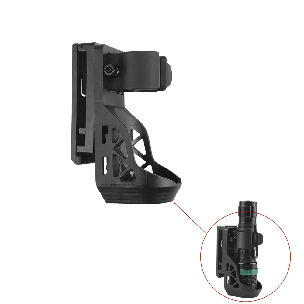 Universal 360° Rotating Side-opening Tactical Flashlight Sleeve with Side Lock System Set  Quick-release Flashlight Bracket