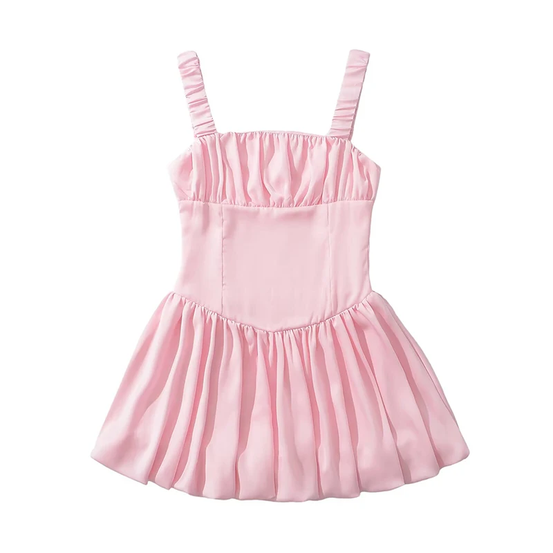 Yenkye sexy feminino bainha plissado cetim estilingue mini vestidos de cintura baixa verão senhora vestido de festa de férias linda menina roupas de aniversário