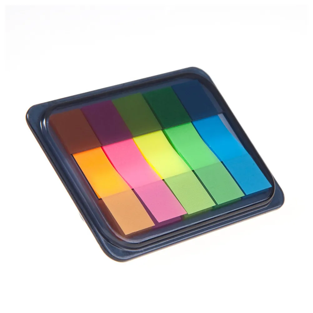 

200 Neon Index Tabs Memo Notes Self-Stick Paper Removable for Page Markers Office School Supplies