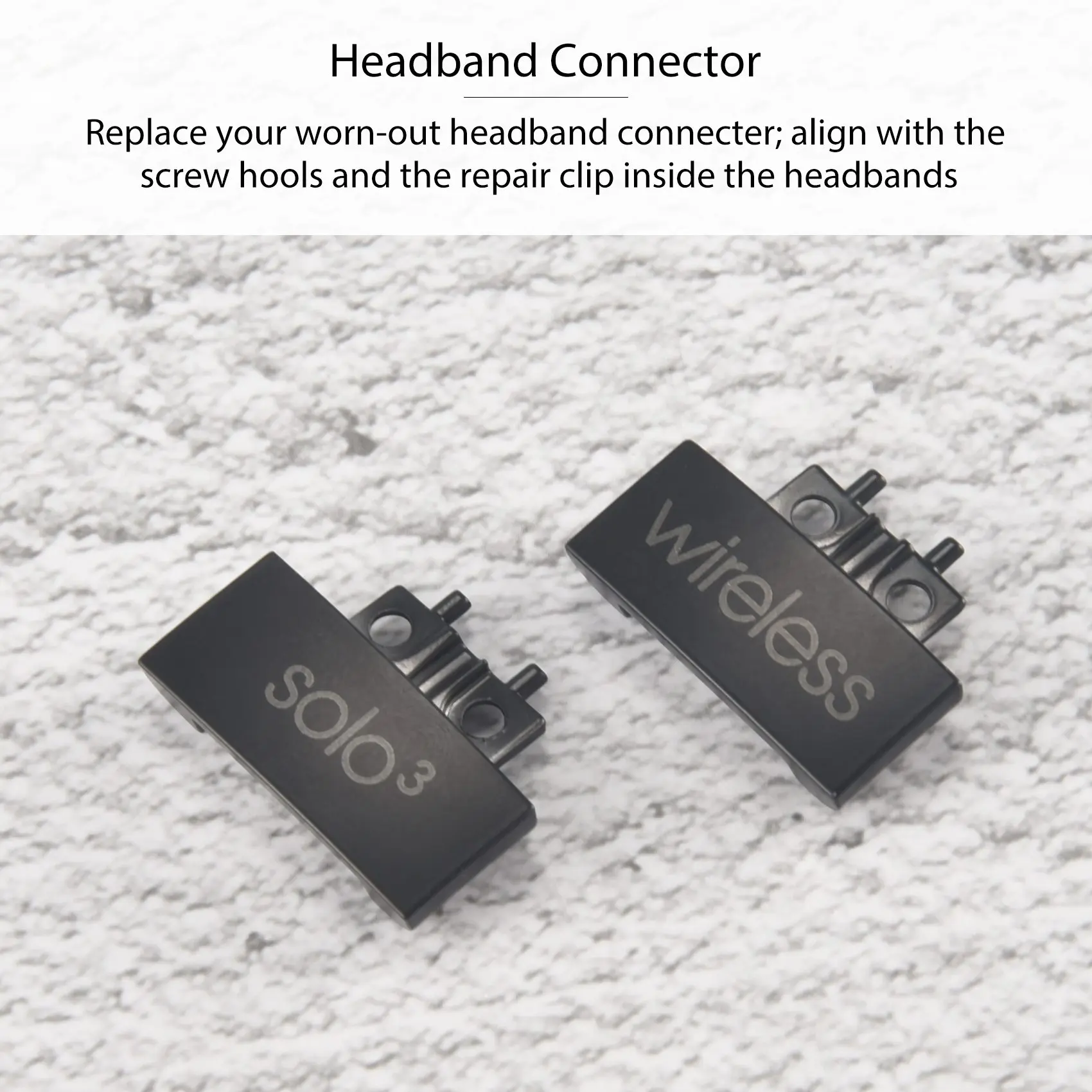 استبدال مفصل لضربات سولو 3 ، موصل عصابة رأس ، غطاء مشبك ، لاسلكي ، سماعات رأس على الأذن ، أسود غير لامع ، A1796