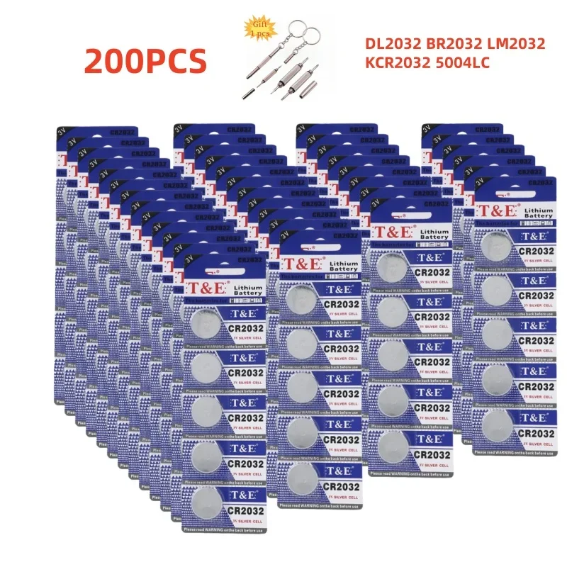 200PCS CR2032 Button Battery CR 2032 DL2032 ECR2032 3V Lithium Battery For Watch Car Key Remote Coin Cells