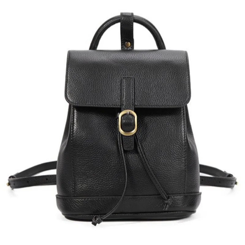 

Cowhide Women's Leisure Sports Backpack Multifunctional Lightweight Leather Plant