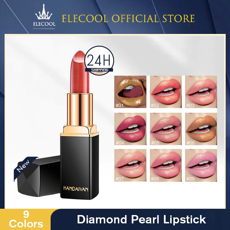 Brand Professional Lips Makeup Waterproof Shimmer Long Lasting Pigment Nude Pink Mermaid Shimmer Lipstick Luxury Makeup Cosmetic