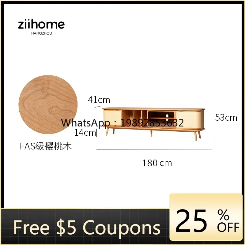 

GZ Nordic living room solid wood floor-to-ceiling TV cabinet storage locker integrated